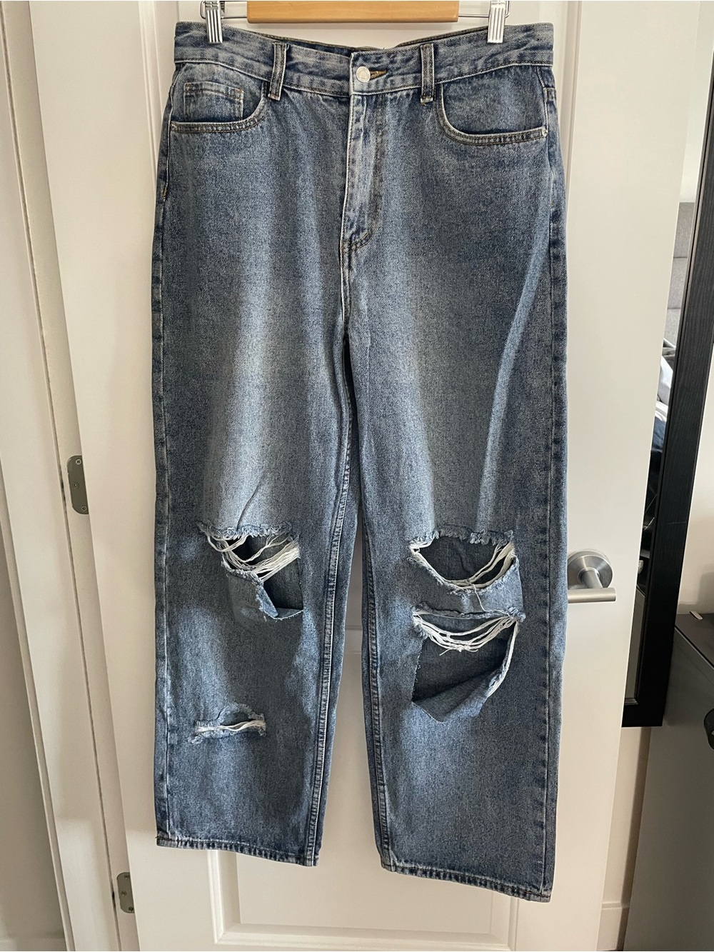 Pretty Little Thing Low Rise Distressed Boyfriend Jeans